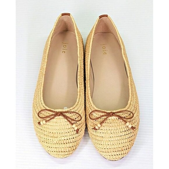 Joie Women's Aimee Woven Raffia Ballerina Flats Natural Size 9 (MSRP $228) - Picture 3 of 11